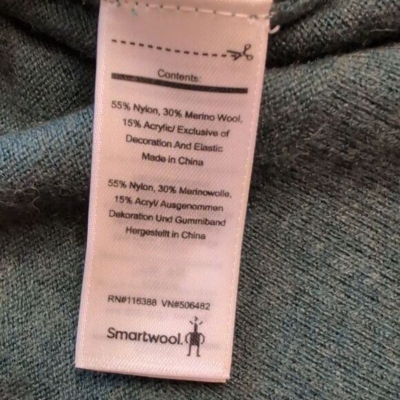 Smartwool Brookline Crew Neck Sweater Green Nylon Merino Wool blend size L - Picture 6 of 9